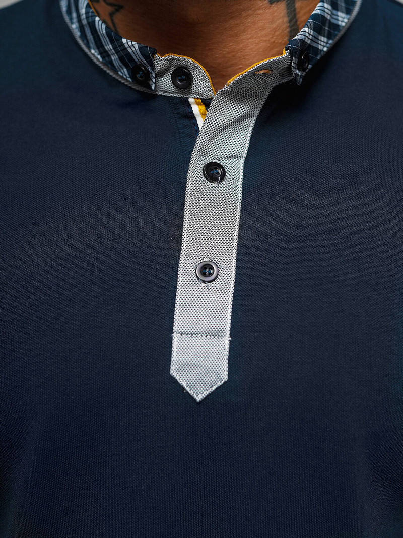 Ανδρική μπλούζα polo ναυτικό μπλε OZONEE O/DA803