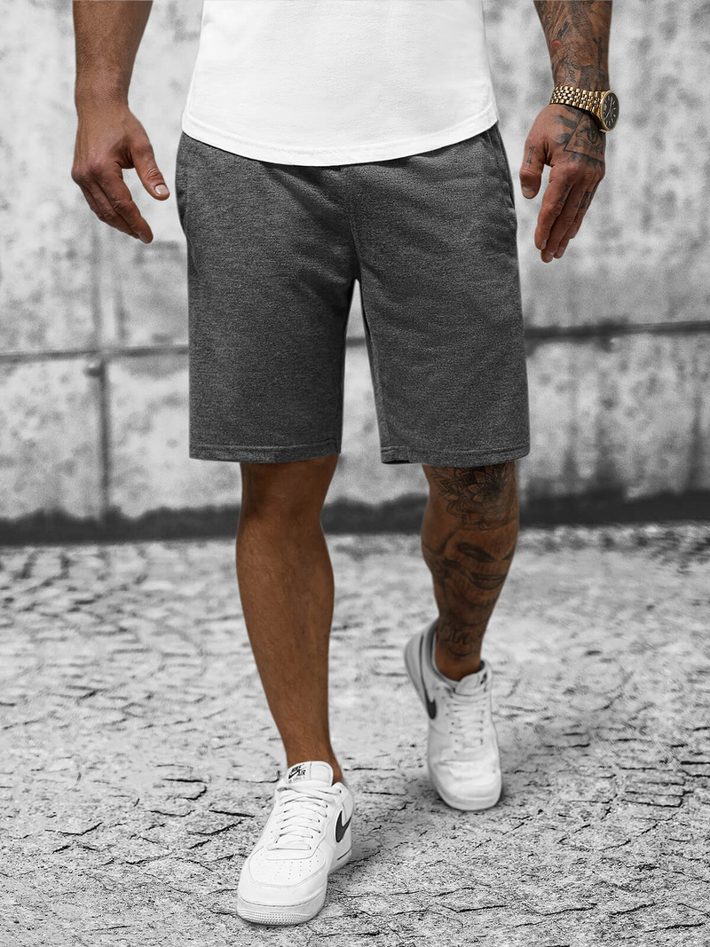 Ανδρικό σόρτς φόρμας γραφίτη OZONEE JS/8K100/5Z