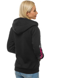 Γυναικείο φούτερ με κουκούλα μαύρο OZONEE JS/KSW3019