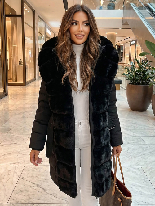 Γυναικείο μπουφάν μαύρο OZONEE JS/5M3158/392Z