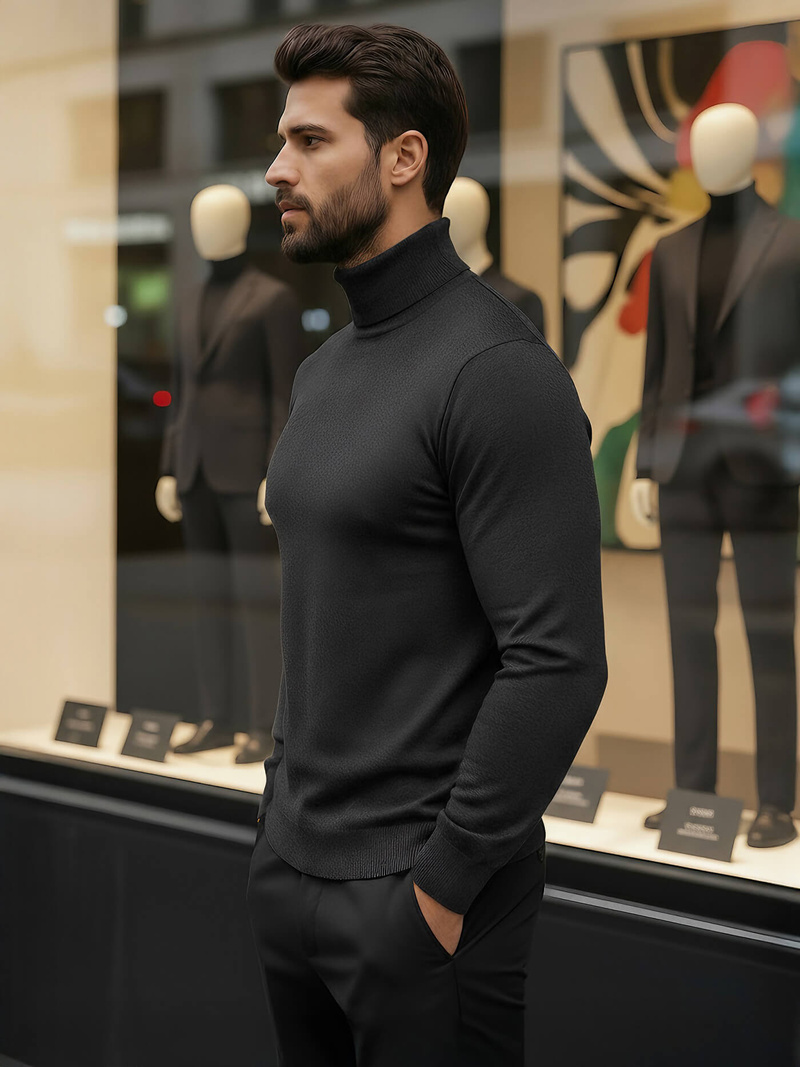 Ανδρικό πουλόβερ Γραφίτης OZONEE V/V24504