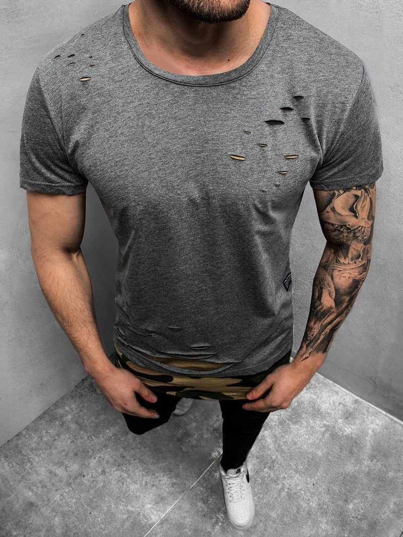 Ανδρικό μπλουζάκι γραφίτη OZONEE O/1115Z