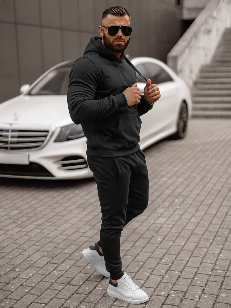 Ανδρικό σετ φόρμας μαύρο OZONEE JS/68C10381/3Z