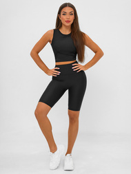 Κοντό μαύρο γυναικείο κολάν OZONEE JS/17K597/3