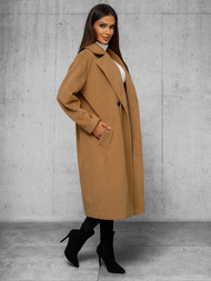 Γυναικείο παλτό kαμήλα OZONEE JS/11Z8161