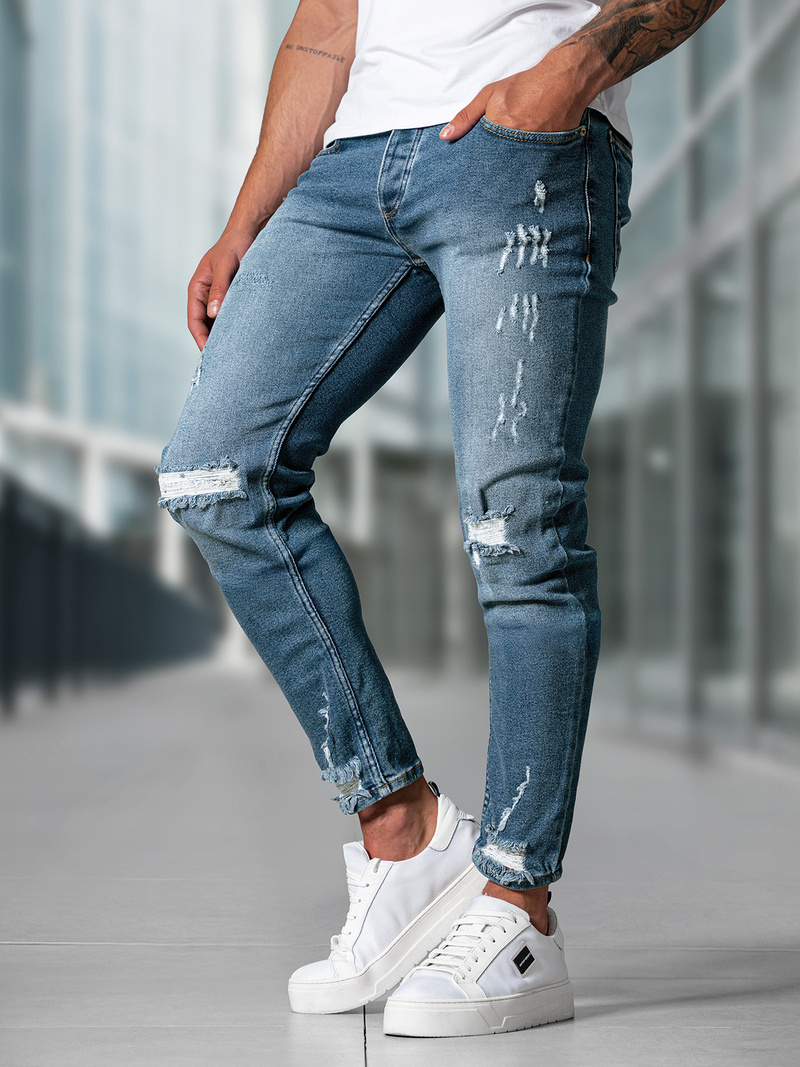 Ανδρικό τζιν παντελόνι μπλε OZONEE O/0525