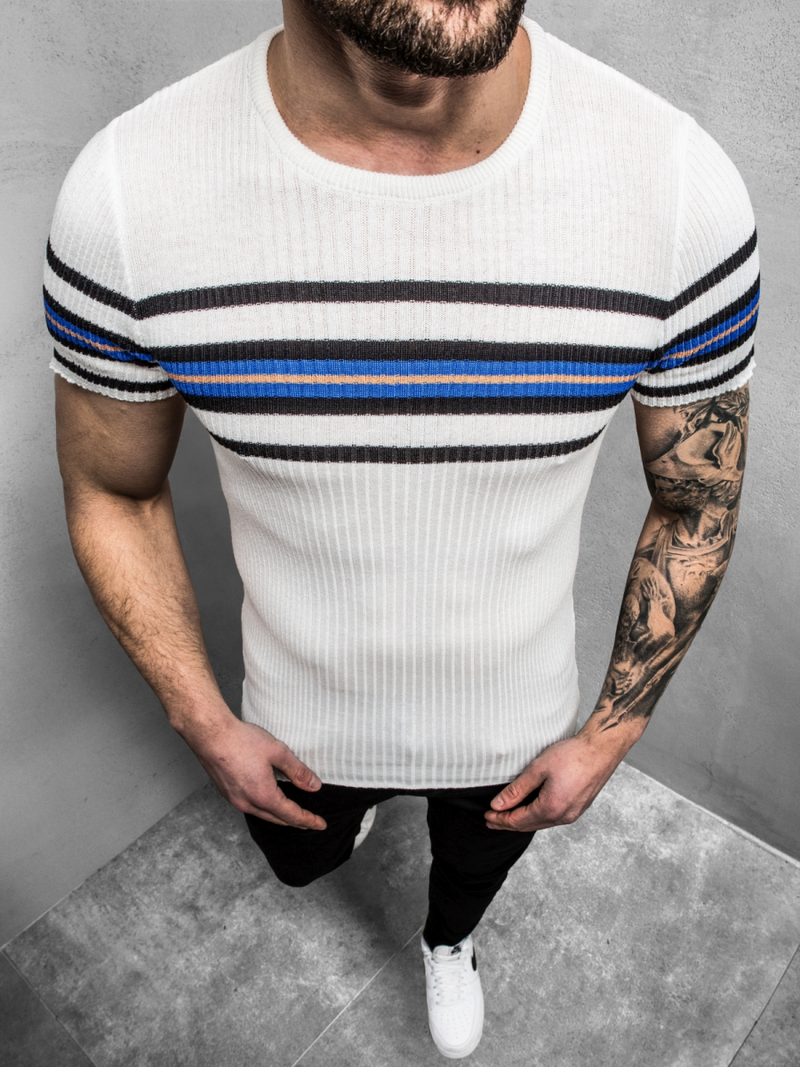 Ανδρικό μπλουζάκι λευκό OZONEE L/2296Z