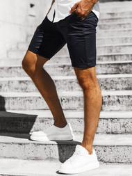 Ανδρικό σόρτς chino σκούρο-ναυτικό μπλε OZONEE DJ/1008