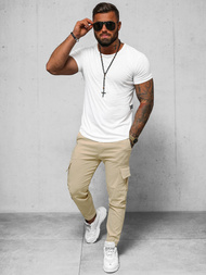 Ανδρικό παντελόνι chino mπεζ OZONEE O/1404SP