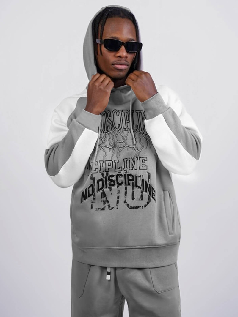 Φούτερ με Κουκούλα Γκρί OZONEE O/SWE23037Z