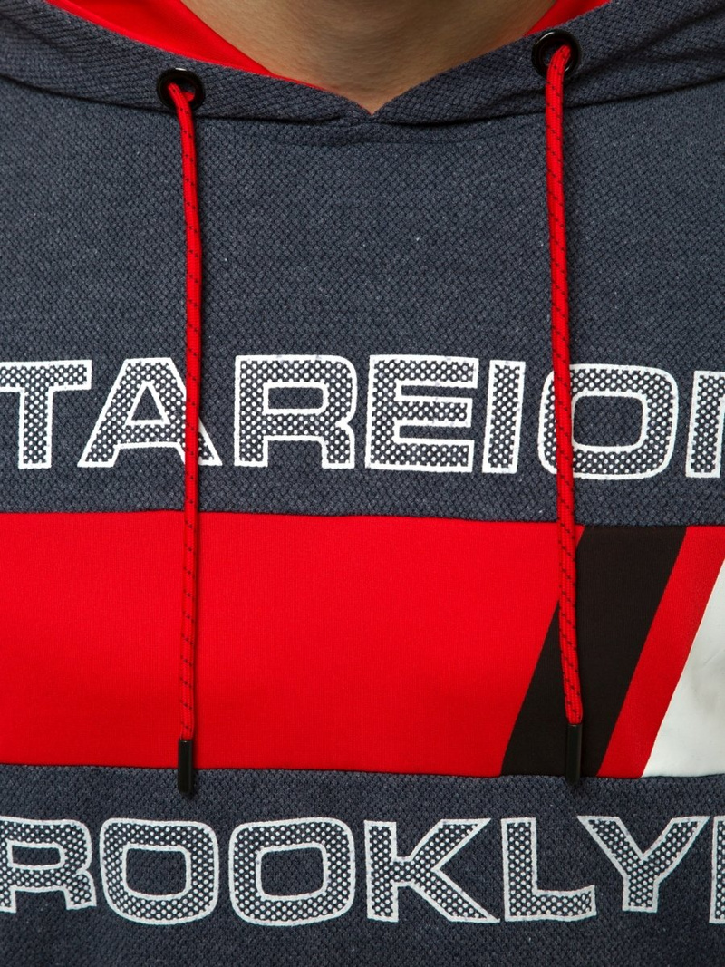 Ανδρικό Φούτερ με Κουκούλα ναυτικό μπλε OZONEE JS/DD20131