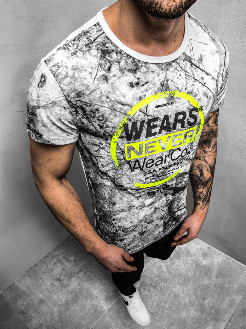 Ανδρικό μπλουζάκι λευκό OZONEE JS/SS10925Z