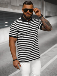 Ανδρική μπλούζα polo Λευκό και άσπρο OZONEE NB/MT3110