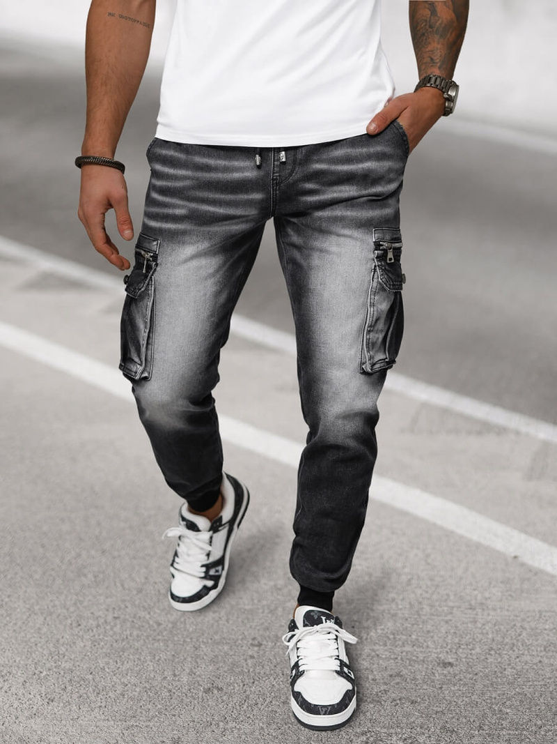 Ανδρικό παντελόνι jogger mαύρος OZONEE NB/MP0108N