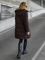 Γυναικείο χειμερινό μπουφάν Σοκολάτα OZONEE JS/16M9302/158