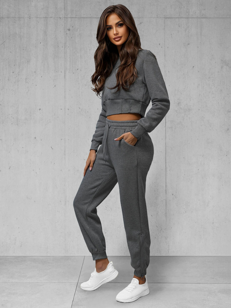 Γυναικείο σετ φόρμας δύο κομματιών γραφίτη OZONEE JS/8C78/5Z