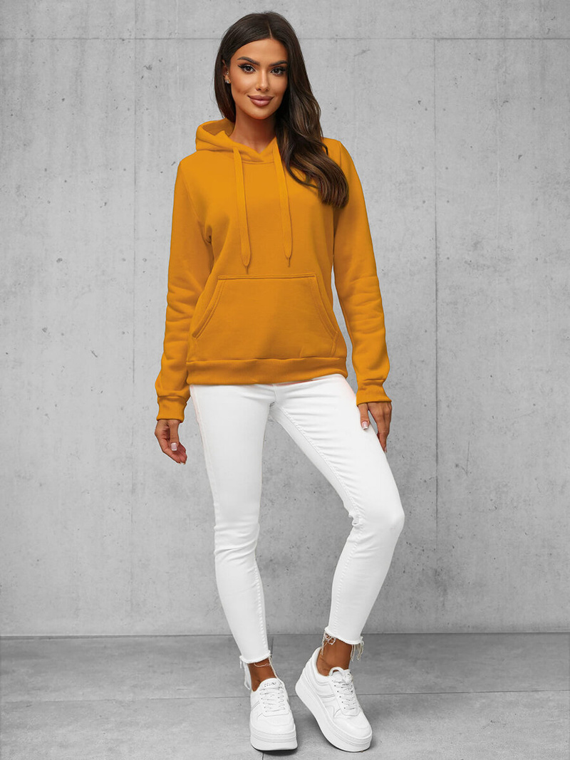 Γυναικείο φούτερ με κουκούλα κάμελ OZONEE JS/W02/26Z