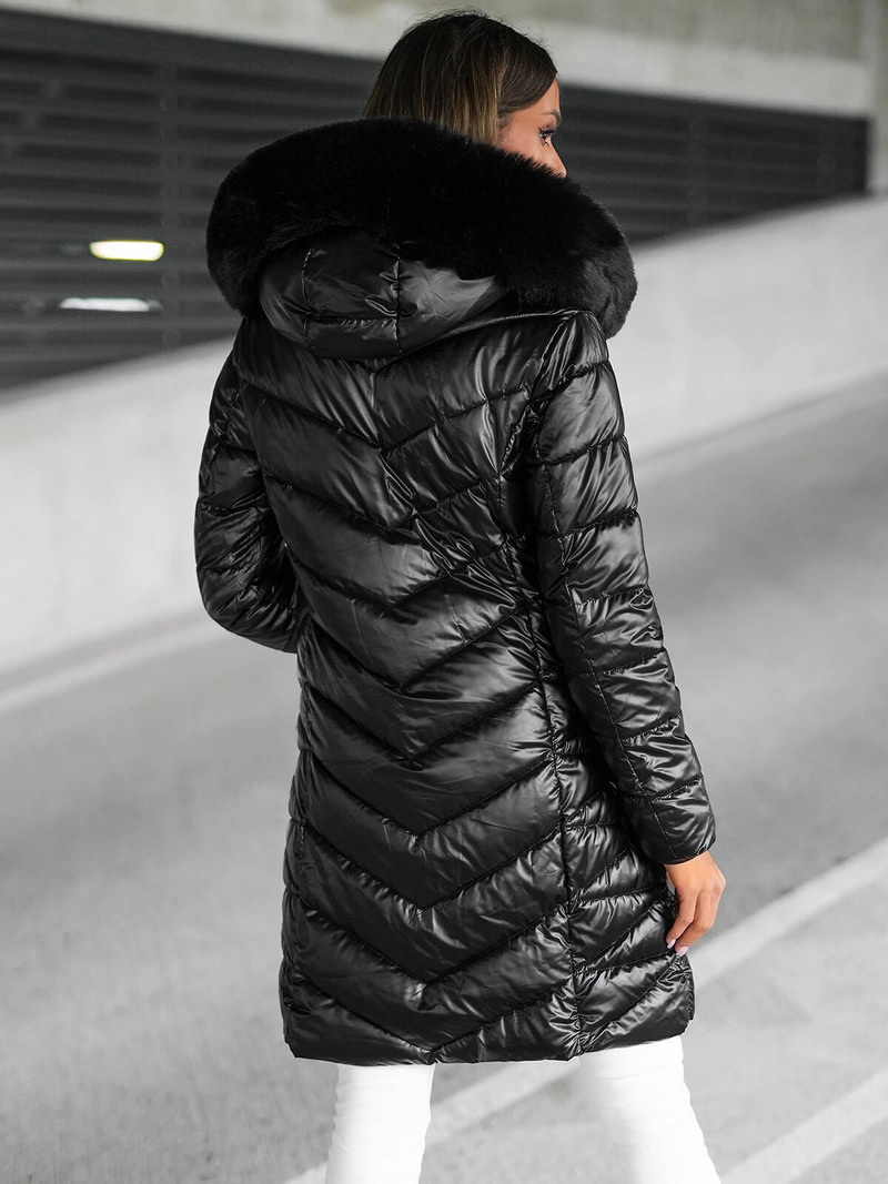 Γυναικείο μπουφάν μαύρο OZONEE JS/16M9100/392Z