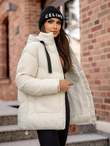 Γυναικείο μπουφάν eκρού OZONEE JS/5M3251/281Z