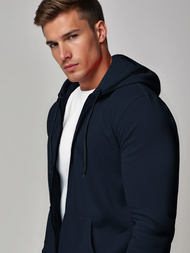 Ανδρικό Φούτερ με Κουκούλα σκούρο-ναυτικό μπλε OZONEE JS/2008