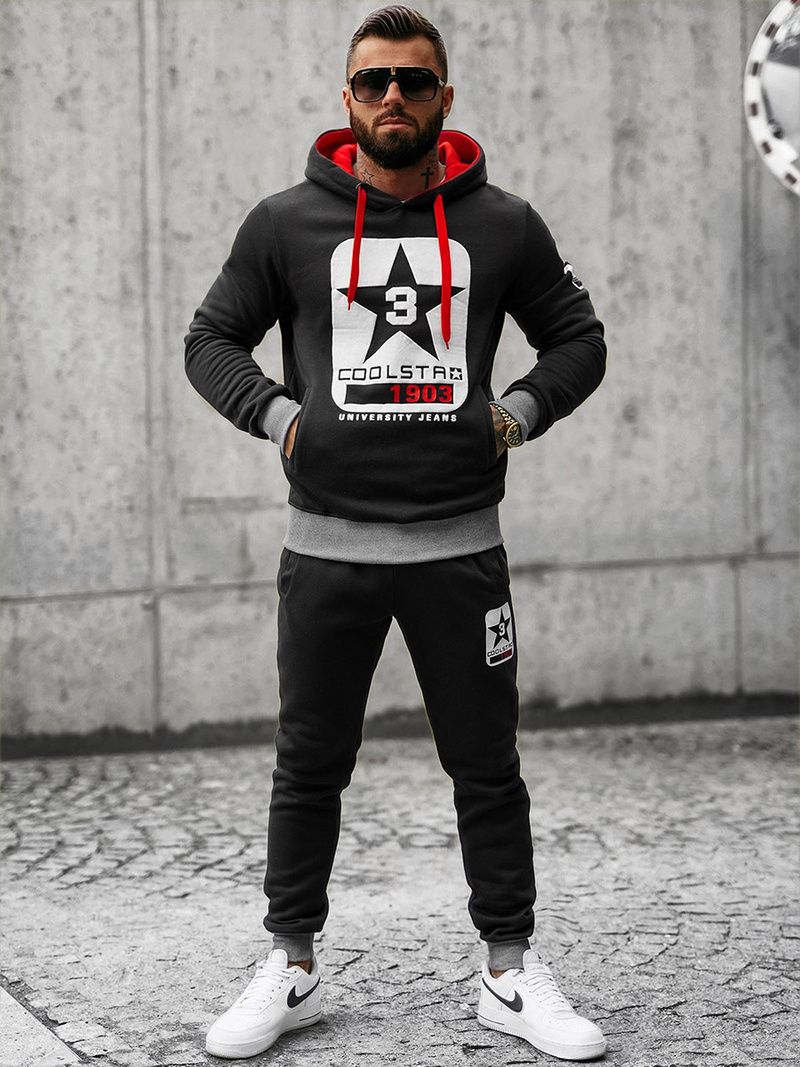 Ανδρικό σετ φόρμας μαύρο OZONEE JS/8C59/3