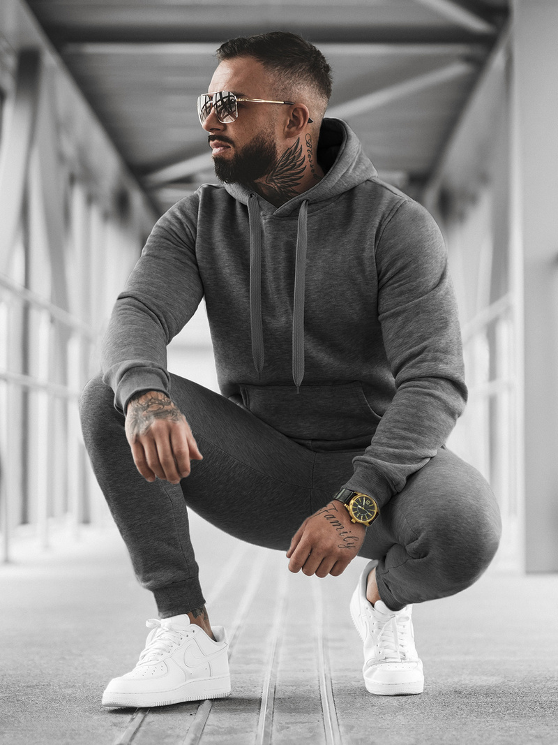 Ανδρικό σετ φόρμας γραφίτη OZONEE JS/XW2009