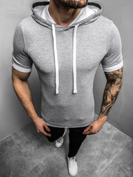 Ανδρικό μπλουζάκι με κουκούλα γκρι OZONEE O/1273Z