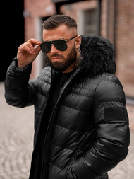 Ανδρικό χειμερινό μπουφάν μαύρο OZONEE O/M801Z