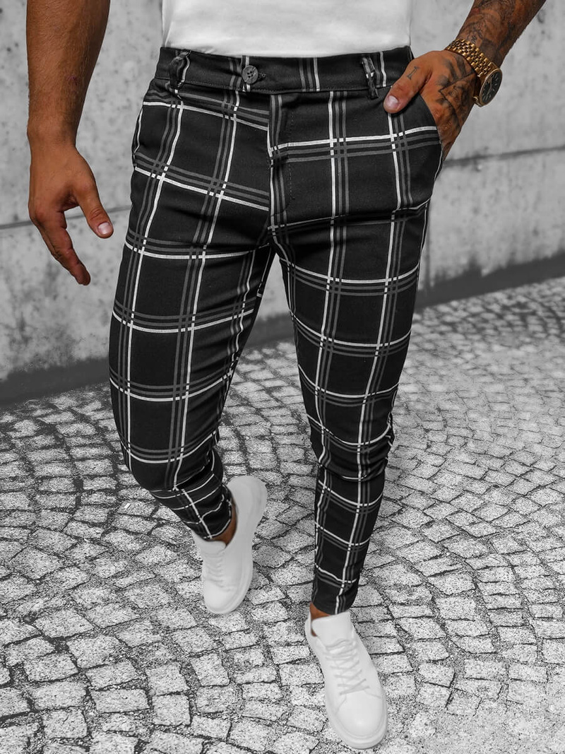 Ανδρικό παντελόνι chino mαύρος OZONEE O/P4028