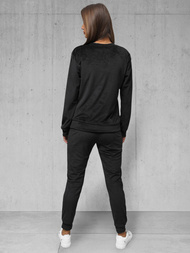 Γυναικείο βελούδινο σετ φόρμας μαύρο OZONEE O/8C1173/3Z