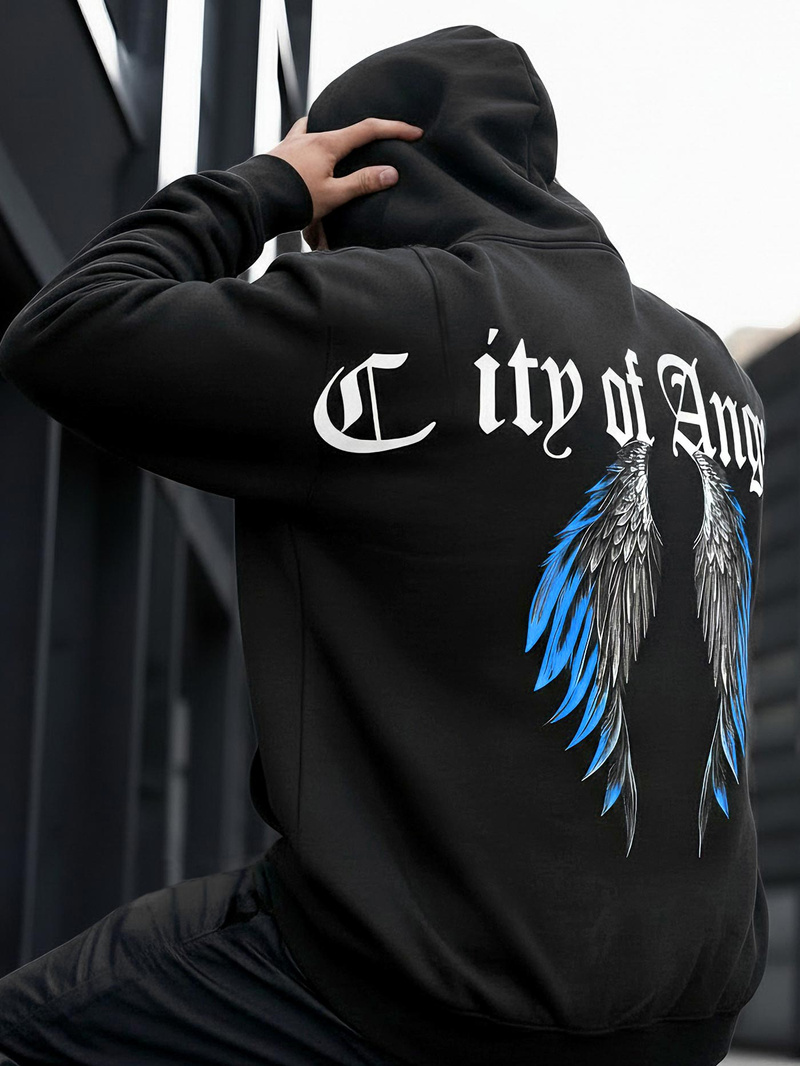 Ανδρικό Φούτερ με Κουκούλα μαύρο OZONEE JS/21B1901/3