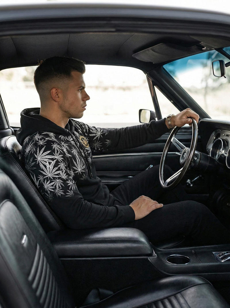 Ανδρικό Φούτερ με kουκούλα μαύρο OZONEE O/B272Z