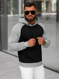 Ανδρικό Φούτερ με Κουκούλα μαύρο OZONEE JS/8B157/3B