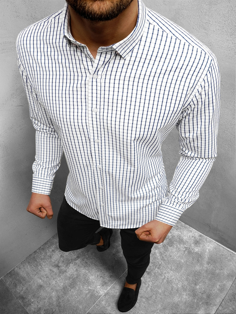 Ανδρικό πουκάμισο λευκό OZONEE O/1822