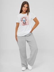 Γυναικείο μπλουζάκι Λευκό και ροζ OZONEE JS/YJ77726