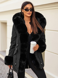 Γυναικείο χειμερινό μπουφάν mαύρος OZONEE JS/16M9062/392Z