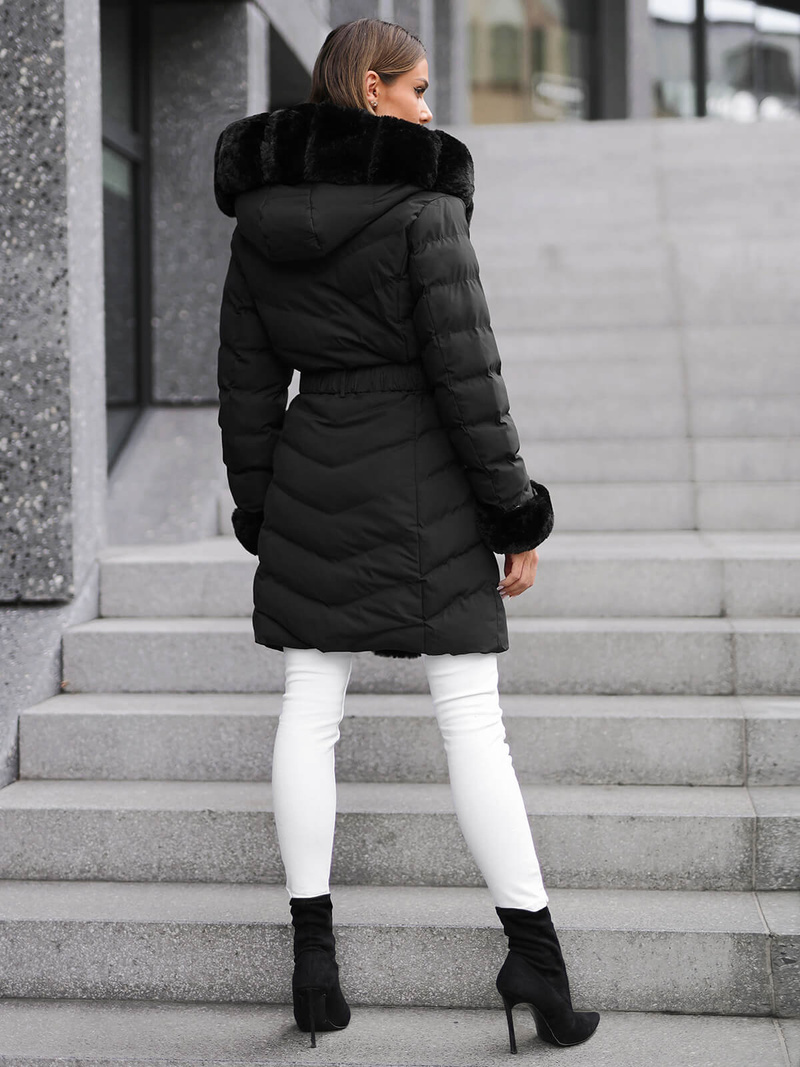 Γυναικείο μπουφάν μαύρο OZONEE JS/5M3156/392