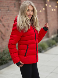 Γυναικείο χειμερινό μπουφάν το κόκκινο OZONEE JS/M769/270Z