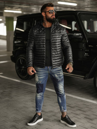 Ανδρικό μπουφάν mαύρος OZONEE JS/16M9328/392BZ