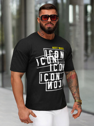 Ανδρικό μπλουζάκι μαύρο OZONEE JS/8B1366/3