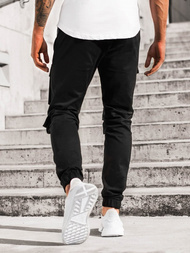 Ανδρικό παντελόνι chino jogger μαύρο OZONEE G/2787