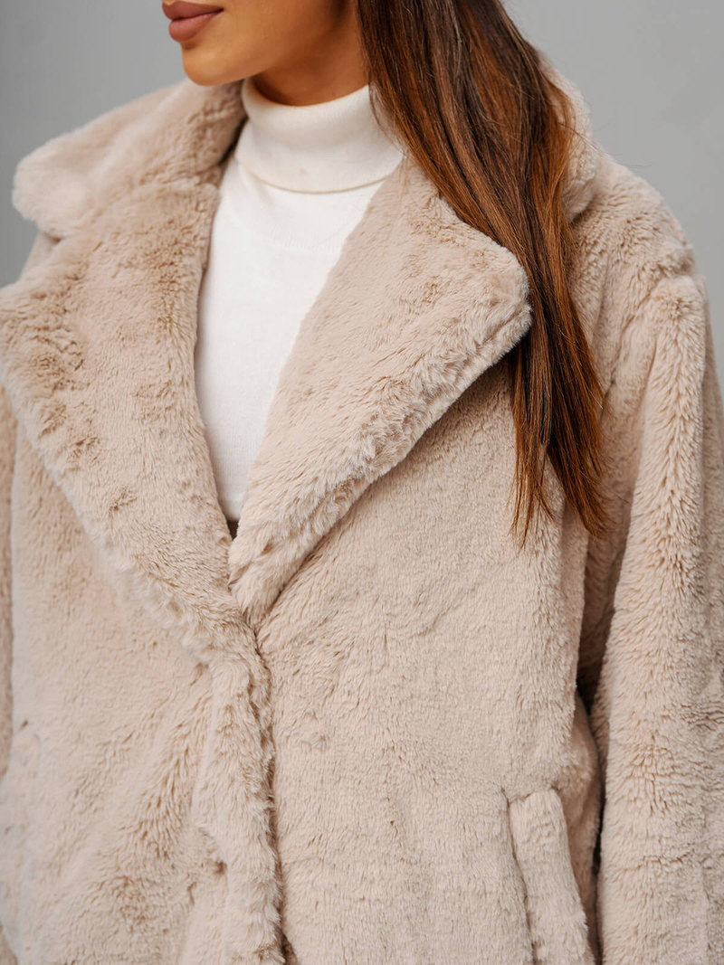 Γυναικείο μπουφάν μπεζ OZONEE JS/11Z8168Z