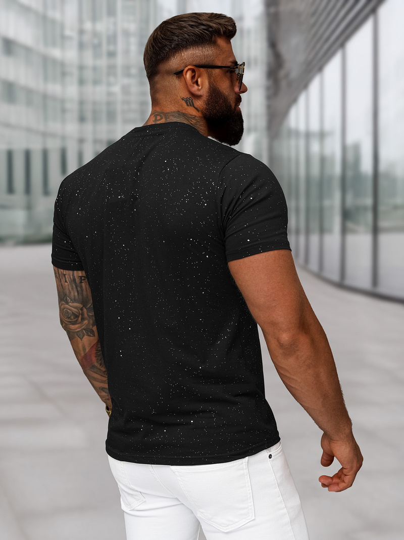 Ανδρικό μπλουζάκι μαύρο OZONEE O/QQ1389