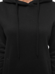 Γυναικείο φούτερ με κουκούλα μαύρο OZONEE JS/YS10005/3