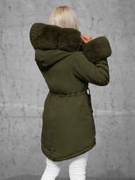 Γυναικείο χειμερινό μπουφάν Πράσινος OZONEE JS/16M9062/136Z