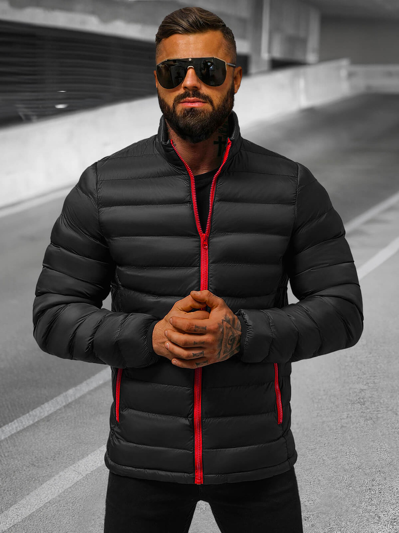 Ανδρικό μπουφάν μαύρο/2 OZONEE JB/JP1111