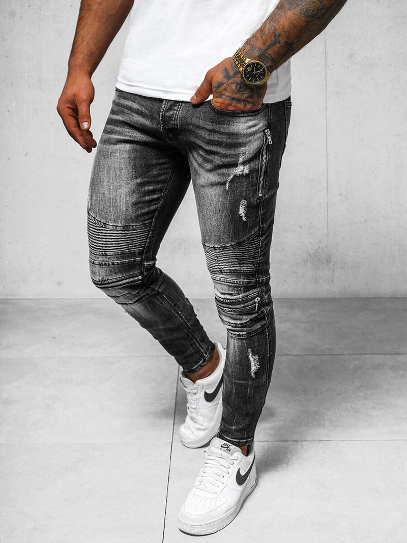 Ανδρικό τζιν παντελόνι Μαύρος OZONEE NB/MP007NZ