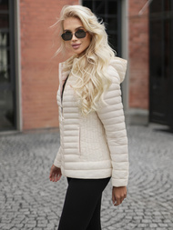 Γυναικείο μπουφάν eκρού OZONEE JS/11Z8228Z