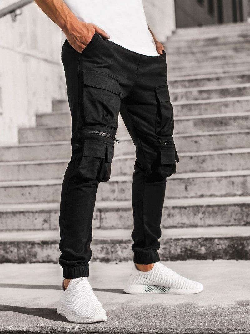 Ανδρικό παντελόνι chino jogger μαύρο OZONEE G/2787
