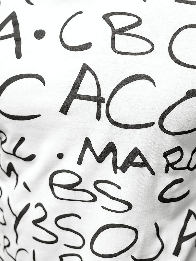 Ανδρικό μπλουζάκι λευκό OZONEE JS/8T1213/1